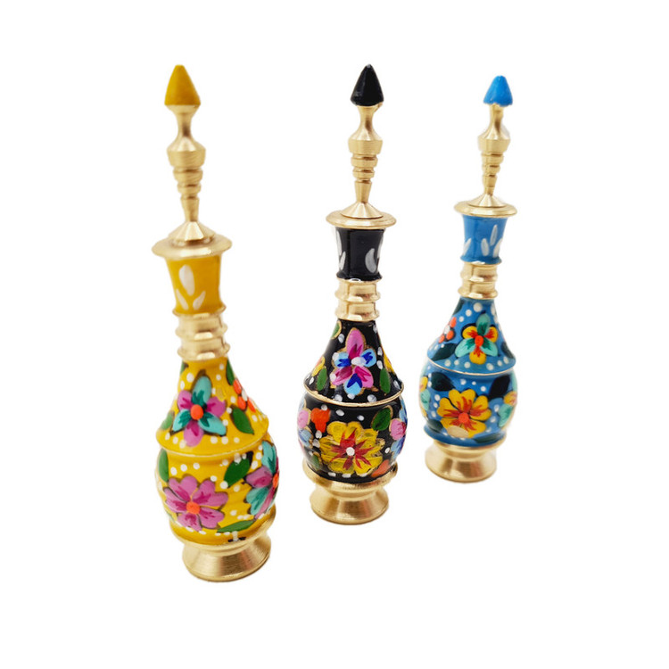 سرمه دان مدل برنجی مینا کاری لاله