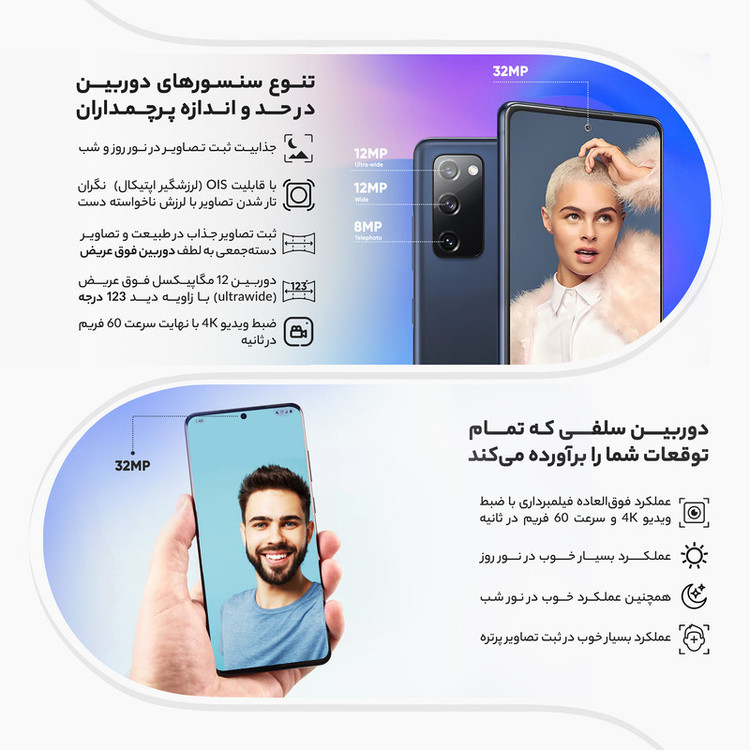 گوشی موبایل سامسونگ مدل Galaxy S20 FE SM-G780 دو سیم کارت ظرفیت 128 گیگابایت و 8 گیگابایت رم