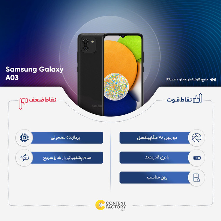 گوشی موبایل سامسونگ مدل Galaxy A03 SM-A035F/DS دو سیم کارت ظرفیت 32 گیگابایت و رم 3 گیگابایت
