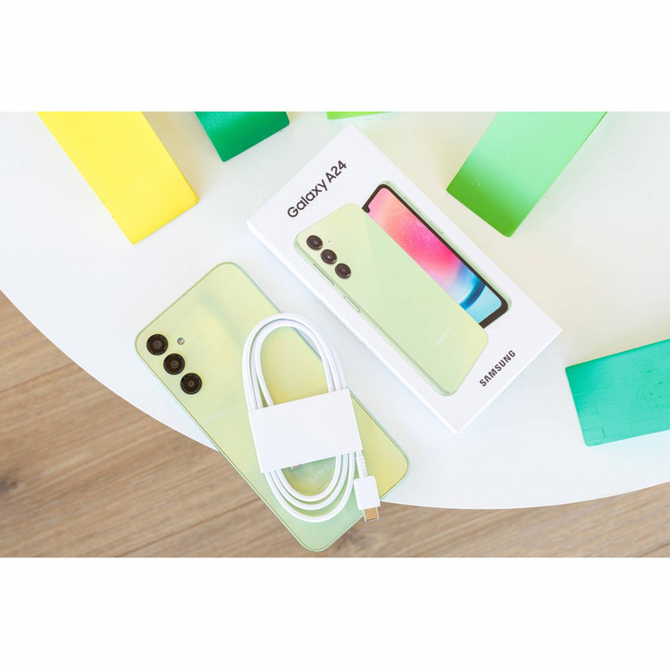 گوشی موبایل سامسونگ مدل Galaxy A24 4G دو سیم کارت ظرفیت 128 گیگابایت و رم 8 گیگابایت به همراه شارژر 25 وات سامسونگ