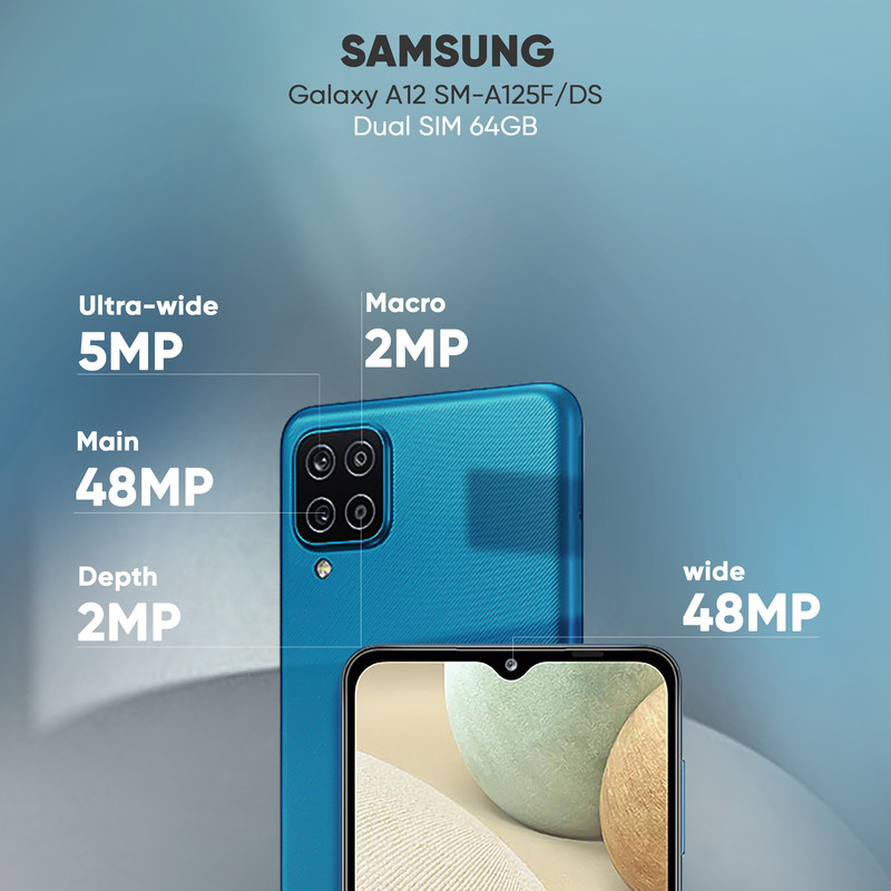 گوشی موبایل سامسونگ مدل Galaxy A12 SM-A125F/DS دو سیم کارت ظرفیت 64 گیگابایت