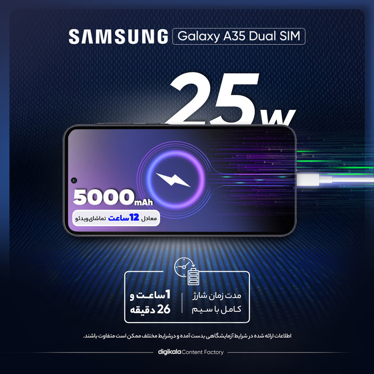 گوشی موبایل سامسونگ مدل Galaxy A35 دو سیم کارت ظرفیت 128 گیگابایت رم 8 گیگابایت