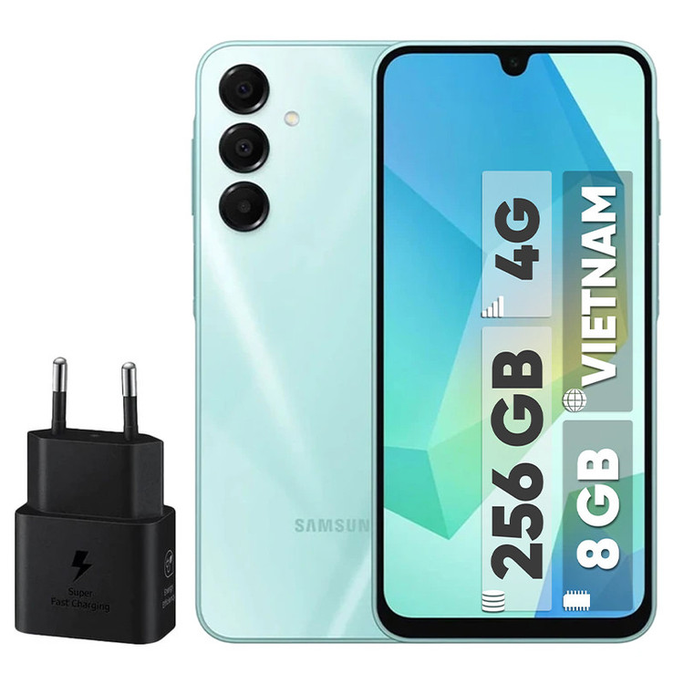 گوشی موبایل سامسونگ مدل Galaxy A16 4G دو سیم کارت ظرفیت 256 گیگابایت و رم 8 گیگابایت - ویتنام - به همراه شارژر 25 وات سامسونگ