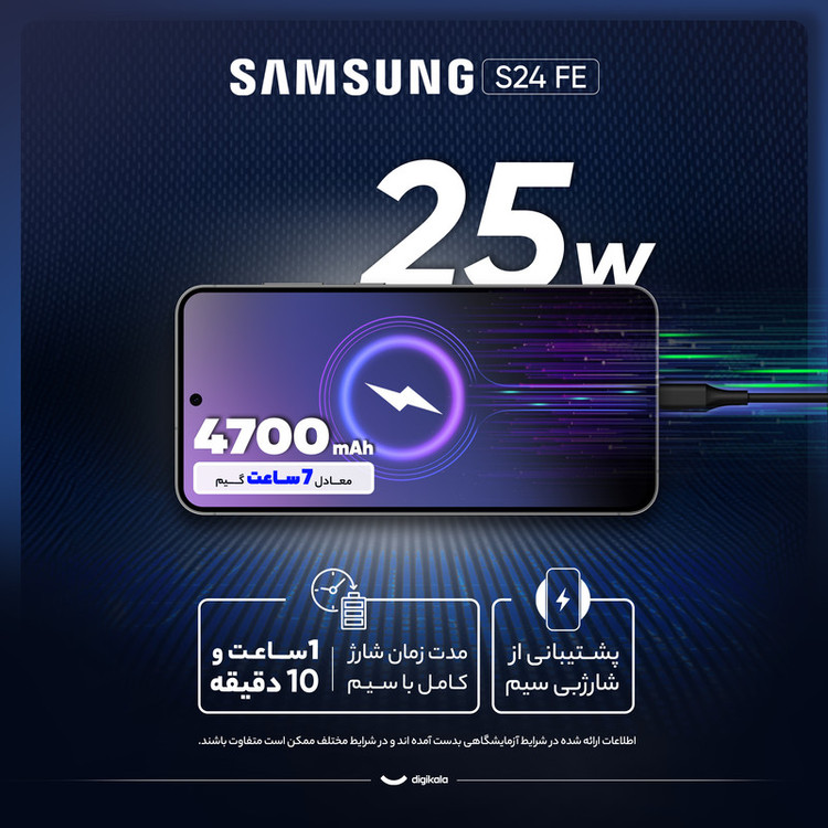 گوشی موبایل سامسونگ مدل S24 FE دو سیم کارت ظرفیت 256 گیگابایت و رم 8 گیگابایت - ویتنام - به همراه بسته اینترنت 100 گیگابایتی یک ماهه همراه اول