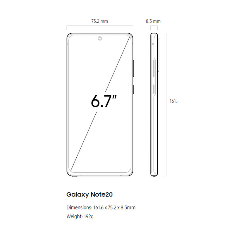 گوشی موبایل سامسونگ مدل Galaxy Note 20 SM-N980F/DS دو سیم کارت ظرفیت 256 گیگابایت و رم 8 گیگابایت