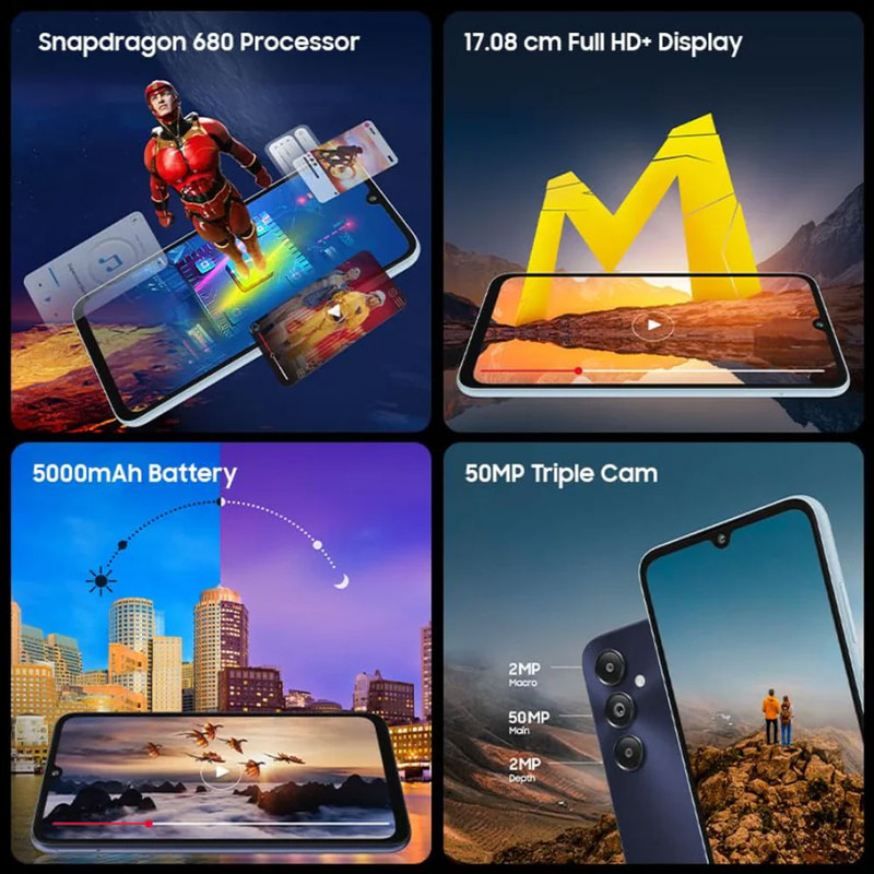 گوشی موبایل سامسونگ مدل Galaxy M14 4G دو سیم کارت ظرفیت 64 گیگابایت و رم 4 گیگابایت - اکتیو