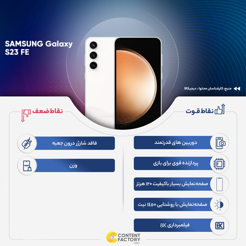 گوشی موبایل سامسونگ مدل Galaxy S23 FE دو سیم کارت ظرفیت 256 گیگابایت و رم 8 گیگابایت - پک مالزی ساخت ویتنام