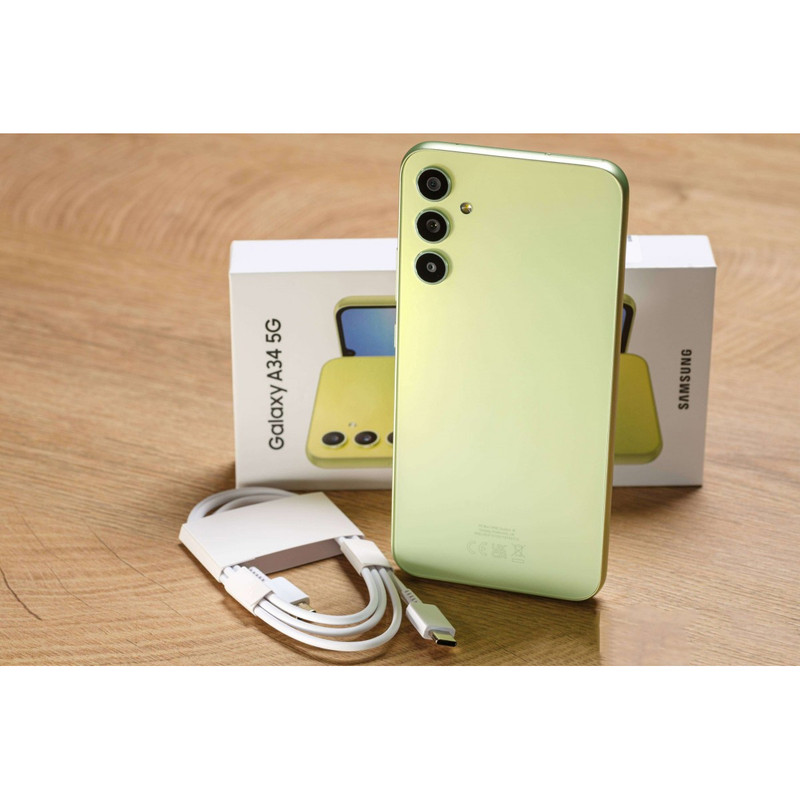 گوشی موبایل سامسونگ مدل Galaxy A34 5G دو سیم کارت ظرفیت 128 گیگابایت و رم 8 گیگابایت به همراه شارژر سامسونگ