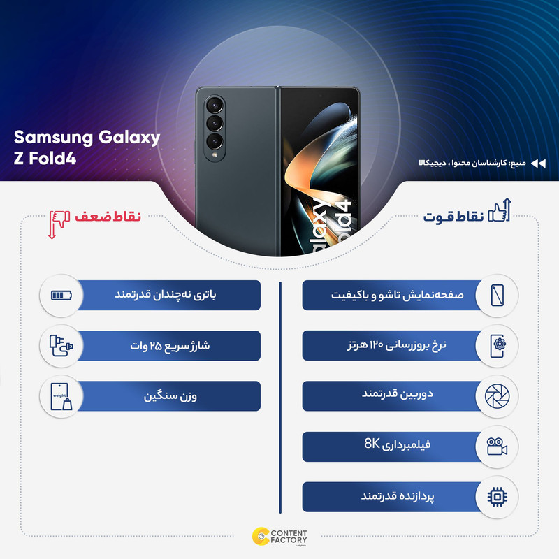 گوشی موبایل سامسونگ مدل Galaxy Z Fold4 دو سیم کارت ظرفیت 512 گیگابایت و رم 12 گیگابایت