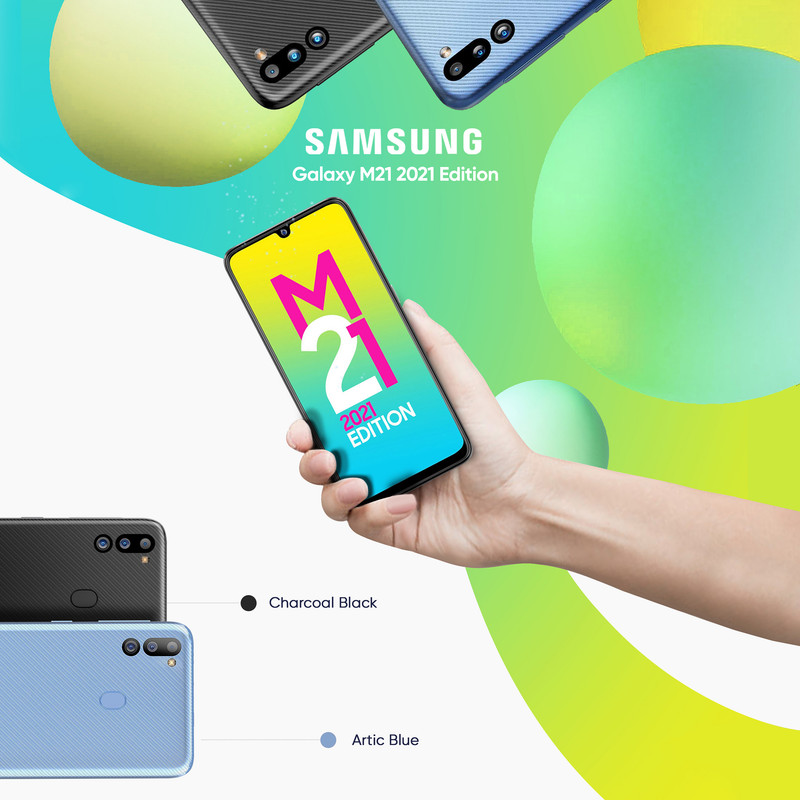 گوشی موبایل سامسونگ مدل Galaxy M21 2021 Edition SM-M215G/DS دو سیم کارت ظرفیت 64 گیگابایت و 4 گیگابایت رم - اکتیو