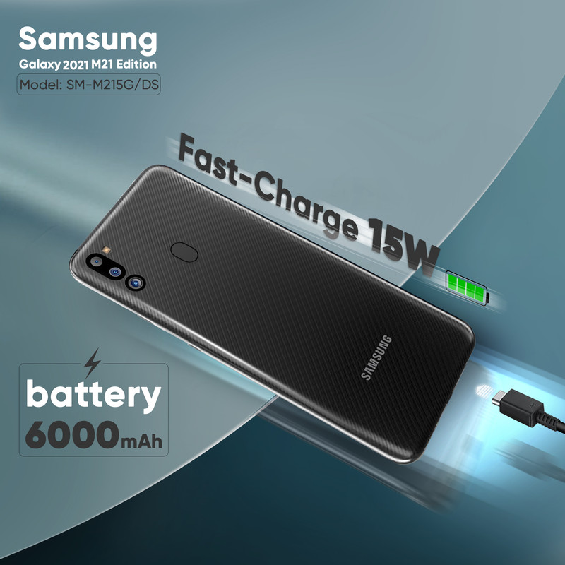 گوشی موبایل سامسونگ مدل Galaxy M21 2021 Edition SM-M215G/DS دو سیم کارت ظرفیت 64 گیگابایت و 4 گیگابایت رم - اکتیو