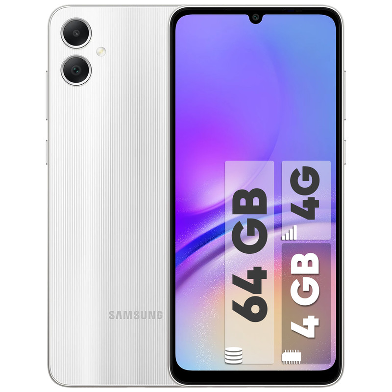 گوشی موبایل سامسونگ مدل Galaxy A05 دو سیم کارت ظرفیت 64 گیگابایت و رم 4 گیگابایت به همراه شارژر سامسونگ