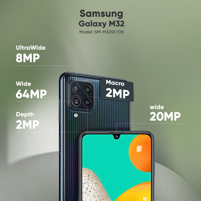 گوشی موبایل سامسونگ مدل Galaxy M32 SM-M325F/DS دو سیم کارت ظرفیت 128 گیگابایت و رم 8 گیگابایت - اکتیو