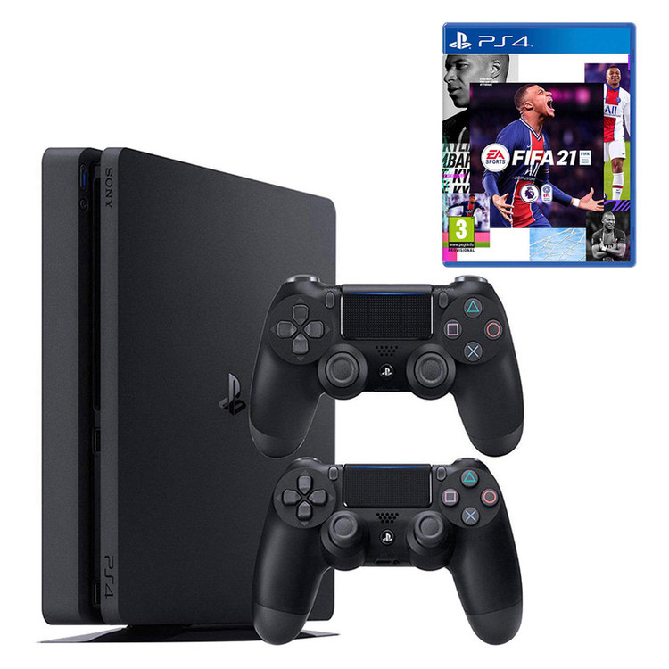 مجموعه کنسول بازی سونی مدل Playstation 4 Slim CUH-2216B ظرفیت 1 ترابایت به همراه دسته اضافه و فیفا21