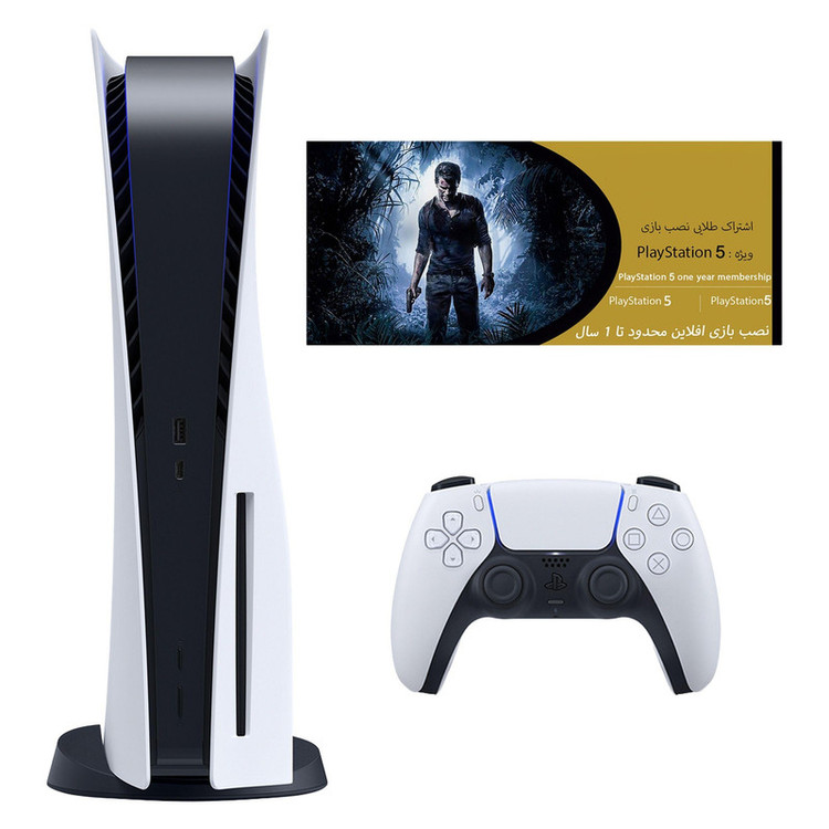 کنسول بازی سونی مدل PlayStation 5 ظرفیت 825 گیگابایت ریجن 1218 آسیا به همراه کارت طلایی اشتراک نصب بازی