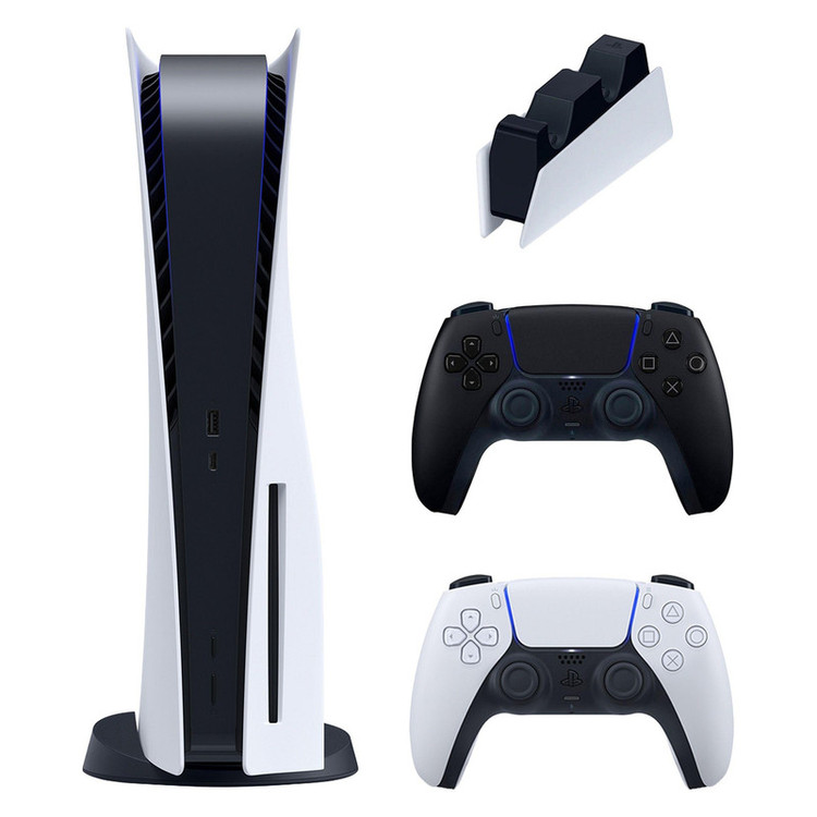 کنسول بازی سونی مدل PlayStation 5 ظرفیت 825 گیگابایت ریجن اروپا 1216A به همراه دسته اضافه و پایه شارژر