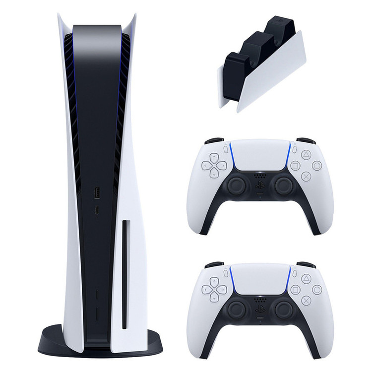 کنسول بازی سونی مدل PlayStation 5 ظرفیت 825 گیگابایت ریجن 1218 آسیا به همراه دسته اضافه و پایه شارژر