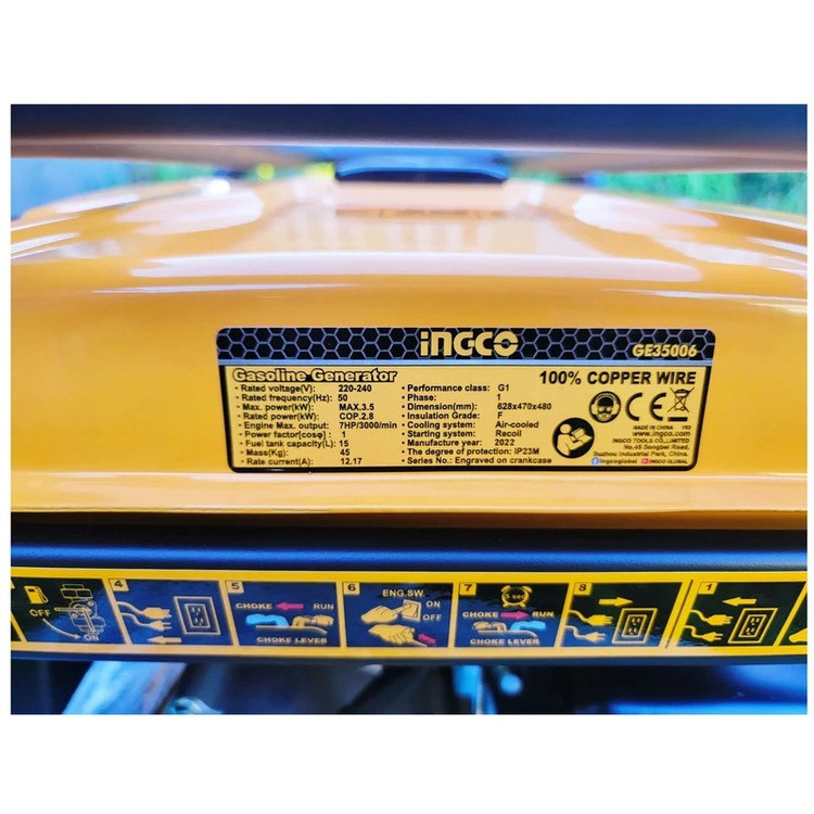 موتور برق بنزینی 5 اسب بخار اینکو مدل GE-35006-3500W-3.5-KW