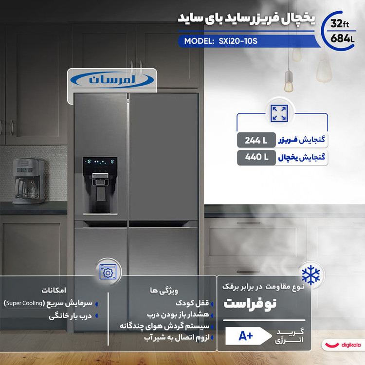 یخچال فریزر ساید بای ساید 32 فوت دوو مدل SXi20-10S