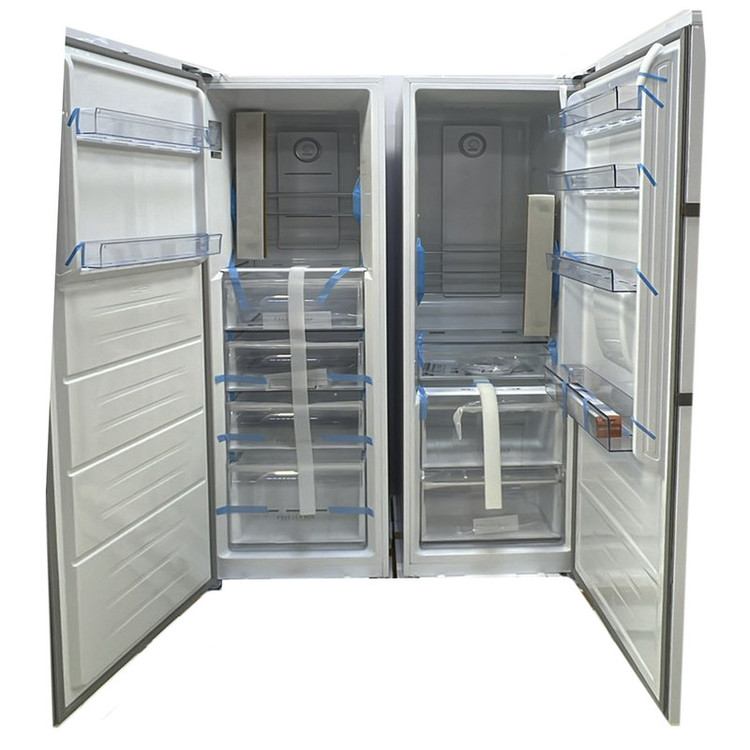 یخچال فریزر دوقلو 32 فوت جی پلاس مدل GRF-P2736-FW/LW، دارای سرمایش و انجماد سریع، با ارتفاع 185، پهنای 119 و عمق 65 سانتی متر، میزان مصرف انرژی A++، دارای 4 طبقه در یخچال و 4 کشو در فریزر