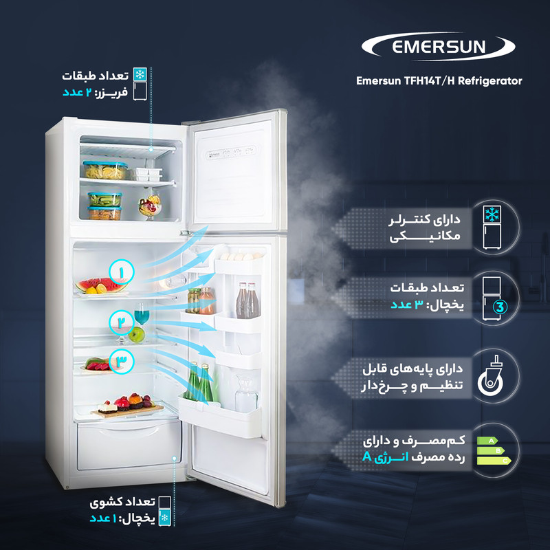 یخچال و فریزر 14 فوت امرسان مدل TFH14T/H