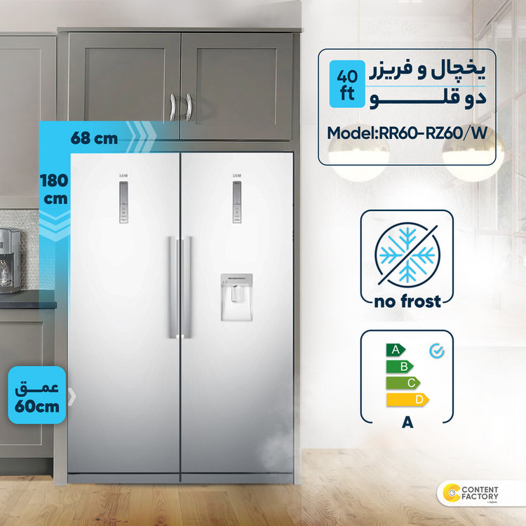 یخچال و فریزر دوقلو 40 فوت سام مدل RR60-RZ60/W